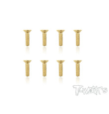 4mmx14mm Gold FHC Screws (8pcs) - T-WORKS - GSS-414C