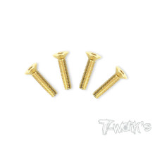 4mmx18mm Gold FHC Screws (4pcs) - T-WORKS - GSS-418C