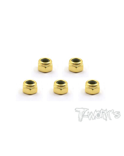 Golden Plated M4 Lock Nuts (5pcs.) - T-WORKS - GSS-4LN