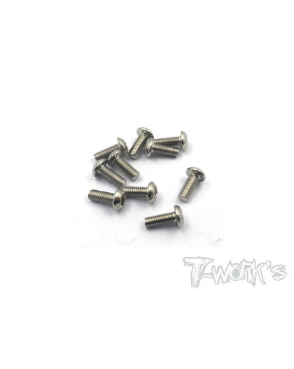 3mmx8mm Nickel Button Head Screw (10pcs) - T-WORKS - NSS-308B