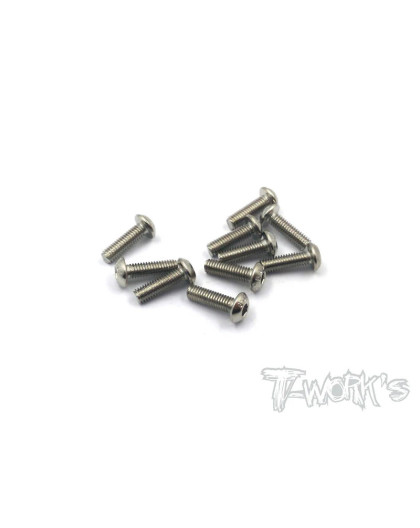 3mmx10mm Nickel Button Head Screw (10pcs) - T-WORKS - NSS-310B