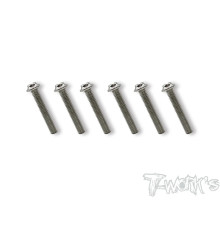 3mm x 18mm Nickel UFO Left Thread Screw (6pcs.) - T-WORKS - NSS-318LU