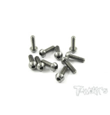 4mmx10mm Nickel Button Head Screw (10pcs) - T-WORKS - NSS-410B