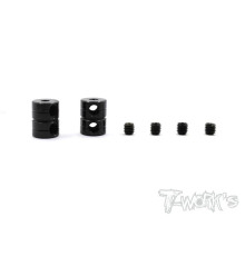 Double lock 2mm Bore Collar Ver.2 (Black) 2pcs. - T-WORKS - TA-108BK