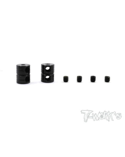 Bagues d'arrêt 2mm Doubles V2 Noires (2) - T-WORKS - TA-108BK