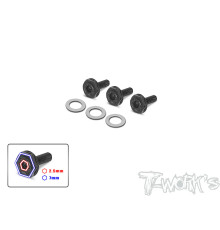 Vis d'Embout Moteur Acier Noire (3) - T-WORKS - TG-073