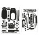 3D Graphite Sticker (For Sanwa & Airtronics M17) - T-WORKS - TS-044