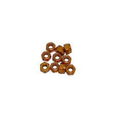 4 mm. ALU. NYLON NUT GOLD (10 pcs) - UR1512-G - ULTIMATE