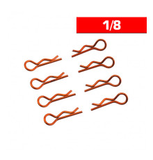 Clips carrosserie 1/8 orange (x8) - ULTIMATE - UR6412-G