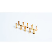 4mm Gold connectors - WorksTeam - 14mm length (10 pcs.) - LRP - 65950