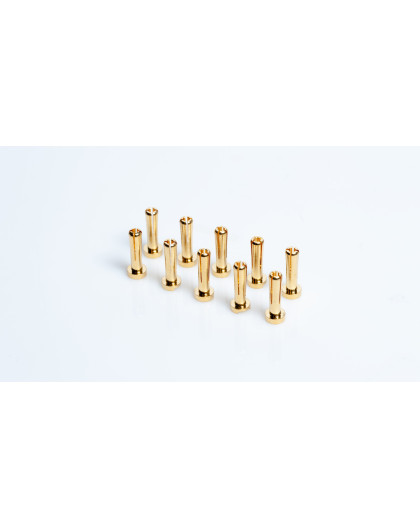 4mm Gold connectors - WorksTeam - 18mm length (10 pcs.) - LRP - 65951