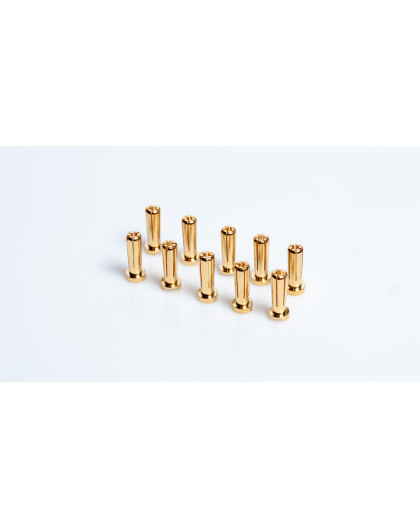 5mm Gold connectors - WorksTeam - 18mm length (10 pcs.) - LRP - 65956