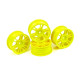 HUDY 24 MM WHEELS STARBURST - YELLOW (4) - 803009 - HUDY