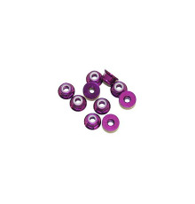 3mm. ALU. NYLON NUT W/FLANGED PURPLE (10pcs) - UR1503-P - ULTIMATE