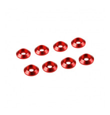 3MM ALUMINIUM CAP HEAD WASHER RED (8 pcs) - UR1521-R - ULTIMATE