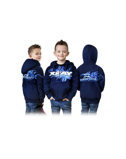 XRAY JUNIOR SWEATER HOODED WITH ZIPPER - BLUE (S) - XRAY - 395601S