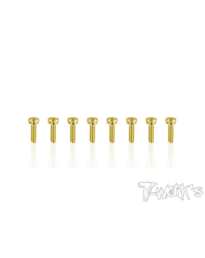 Screws GOLD CHC 2.5x8mm (8) - T-WORKS - GSS-2508H