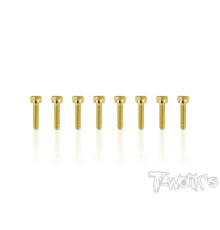 Screws GOLD CHC 2.5x10mm (8) - T-WORKS - GSS-2510H