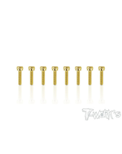 Screws GOLD CHC 2.5x10mm (8) - T-WORKS - GSS-2510H