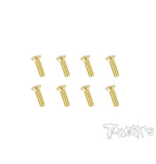 Screws GOLD FHC 2.5x10mm (8) - T-WORKS - GSS-2510C