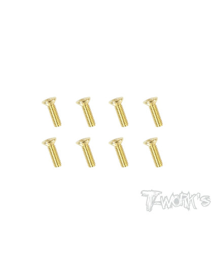 Screws GOLD FHC 2.5x10mm (8) - T-WORKS - GSS-2510C