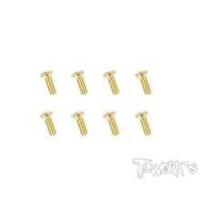 Screws GOLD FHC 2.5x8mm (8) - T-WORKS - GSS-2508C