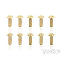 3mmx8mm Gold Button Head Screws (10pcs) - T-WORKS - GSS-308B