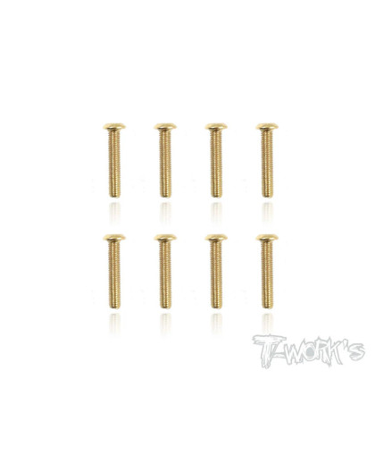 3mmx16mm Gold Button Head Screws (8pcs) - T-WORKS - GSS-316B