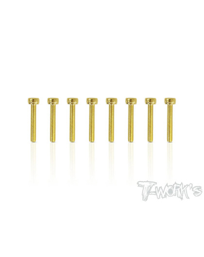 Vis Acier Traitées GOLD CHC 3x18mm (8) - T-WORKS - GSS-318H