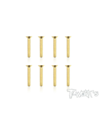 Vis Acier Traitées GOLD FHC 3x18mm (8) - T-WORKS - GSS-318C