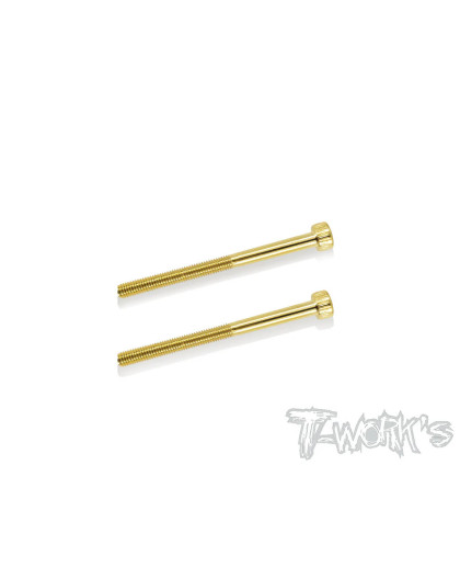 3mmx40mm Gold Steel Hex. CHC Screws (2pcs) - T-WORKS - GSS-340hh