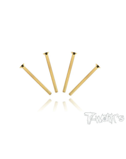 Screws GOLD FHC 3x35mm (4) - T-WORKS - GSS-335C