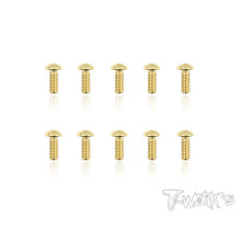 4mmx10mm Gold Button Head Screws (10pcs) - T-WORKS - GSS-410B