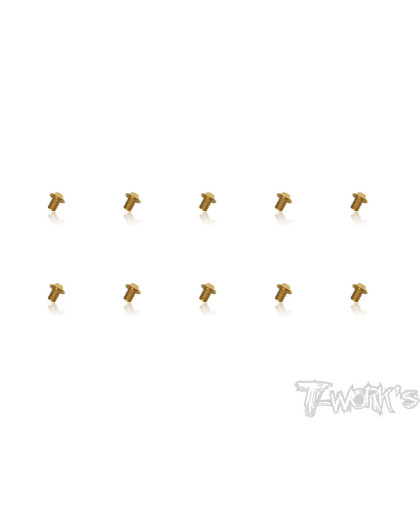 4mmx6mm Gold Steel UFO Screws (10pcs) - T-WORKS - GSS-406U