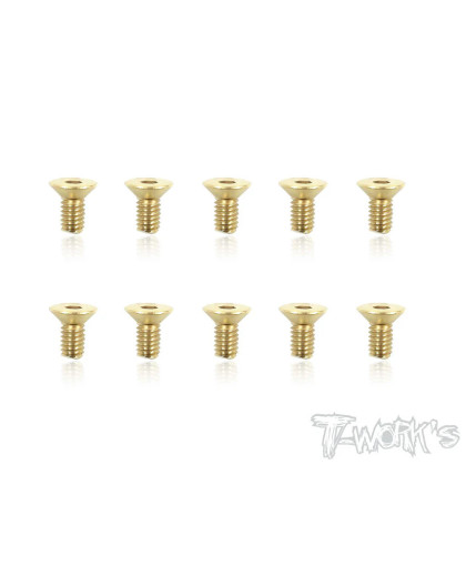 Screws GOLD FHC 4X8mm (10) - T-WORKS - GSS-408C