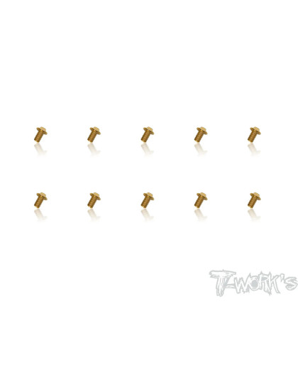 4mmx8mm Gold Steel UFO Screws (10pcs) - T-WORKS - GSS-408U