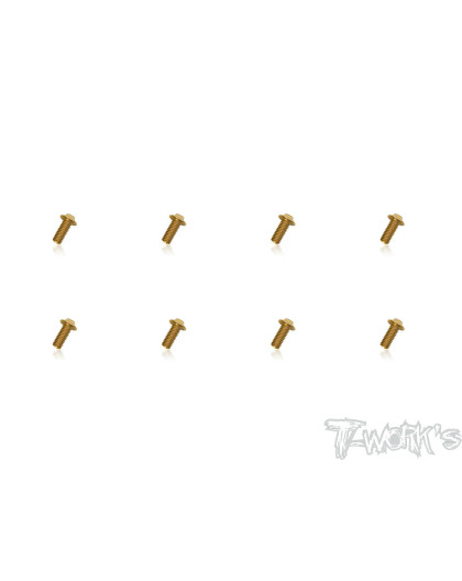 4mmx12mm Gold Steel UFO Screws (8pcs) - T-WORKS - GSS-412U