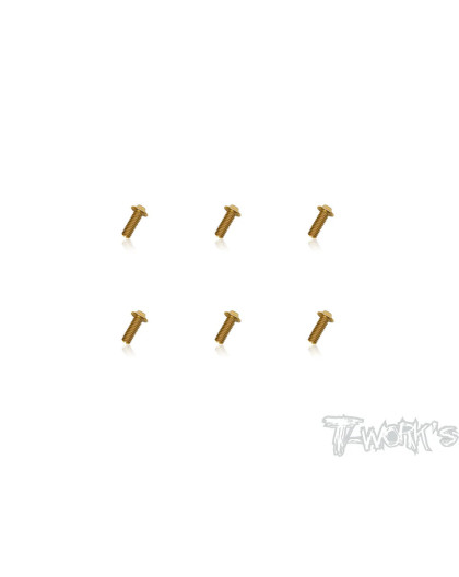 4mmx14mm Gold Steel UFO Screws (6pcs) - T-WORKS - GSS-414U