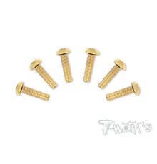 4mmx16mm Gold Button Head Screws (6pcs) - T-WORKS - GSS-416B