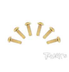 4mmx14mm Gold Button Head Screws (6pcs) - T-WORKS - GSS-414B