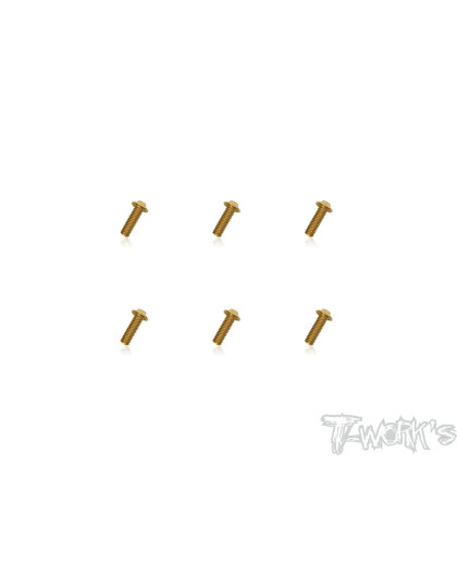 4mmx16mm Gold Steel UFO Screws (6pcs) - T-WORKS - GSS-416U