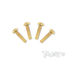 4mmx18mm Gold Steel Button Head Screws (4pcs) - T-WORKS - GSS-418B