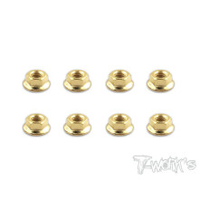 Golden Plated Serrated M4 Wheel Nuts (8 pcs) - T-WORKS - GSS-4SN