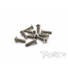 Screws NICKEL FHC 3x12mm (10) - T-WORKS - NSS-312C