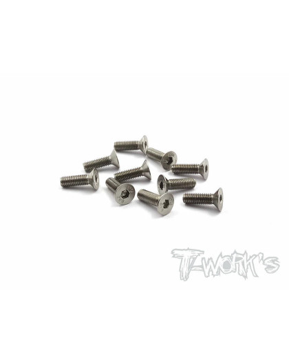 Vis Acier Traitées NICKEL FHC 3x10mm (10) - T-WORKS - NSS-310C