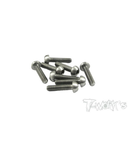 3mmx16mm Nickel Button Head Screw (8pcs) - T-WORKS - NSS-316B