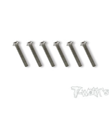 3mm x 20mm Nickel UFO Left Thread Screw (6pcs.) - T-WORKS - NSS-320LU