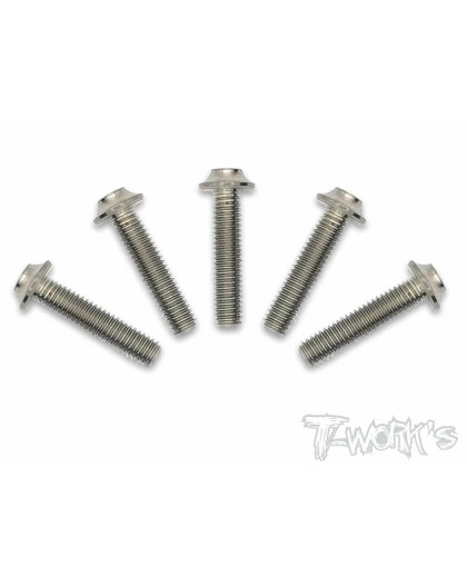 3mm x 14mm 64 Titanium Hex. UFO Screw 10pcs. - T-WORKS - TSS-314U-5