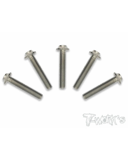 3mm x 16mm 64 Titanium Hex. UFO Screw 5pcs. - T-WORKS - TSS-316U-5