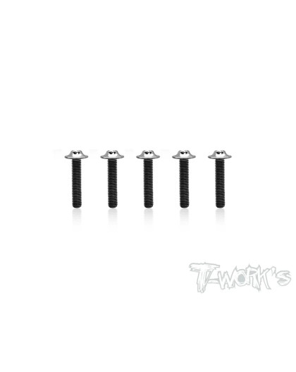 3mm x 18mm 64 Titanium Hex. UFO Screw 5pcs. - T-WORKS - TSS-318U-5